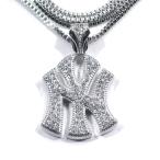 ショッピングBrand 銀メッキ【アメリカンリーグ東地区の名門★ベネチアンチェーン】MLB NEW YORK YANKEES ネックレス【シルバー/60cm】新品 ニューヨークヤンキース メンズ