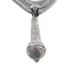 銀メッキ【HIP HOPを象徴するモチーフ★ロングタイプ】Microphone ネックレス【シルバー/90cm】新品 メンズ レディース 男女兼用 アクセ SILVER マイクロフォン