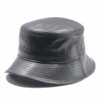 NO BRAND【本革★MADE IN USA】レザー バケットハット【ブラック 黒】新品 メンズ レディース 男女兼用 ハット 無地 NEWHATTAN ニューハッタン NEW YORK HAT