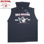 TRUE RELIGION[ за границей ограничение * с капюшоном .* широкий . манжеты *2 вид принт. используя разделение ] безрукавка футболка [ черный чёрный ] новый товар True Religion мужской bda Icon 