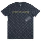 TRUE RELIGION【海外限定★GOLDのラインストーン*モノグラムの総柄】半袖 Tシャツ【ブラック 黒】新品 トゥルーレリジョン メンズ セレブ Ed Hardy