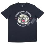 TRUE RELIGION【海外限定★ブランドロゴ+牙のラインストーン使い】タイガー 半袖 Tシャツ【ブラック 黒】新品 トゥルーレリジョン メンズ セレブ Ed Hardy