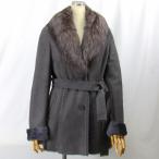 毛皮/ムートン/羊革/シルバーフォックス/ムートン コート/リアルファー ムートンコート /１枚革/ダブルフェイス