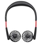 ショッピング扇風機 首かけ 首かけ扇風機 Neck Twin Fan（ネックツインファン） ブラック USB充電式 スポーツ アウトドア ゴルフ 持ち運び 熱中症対策
