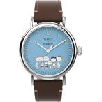 немедленная уплата TIMEX Timex наручные часы Peanuts Snoopy вода Berry TW2V89800 Brown / голубой кожа иностранная модель список часы в Японии не продается 
