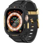 即納 ラギッド 一体型 TPU ブラック/ゴールド 頑丈 耐衝撃 傷つき防止 保護 ケース カバー スポー AppleWatch アップルウォッチ Ultra 49mm ウルトラ