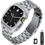 ショッピングアップルウォッチ 即納 ステンレス 一体型 シルバー アップルウォッチ Ultra 49mm ウルトラ 耐衝撃 傷つき防止 保護 ケース カバー AppleWatch