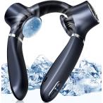 即納 ネックファン 羽根なし ブルー 扇風機  ネッククーラー 静音 3段階調節 冷却 クーラー 熱中症対策 ファン USB充電 ハンズフリー コンパクト扇風機 ポータ…