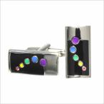 Yahoo! Yahoo!ショッピング(ヤフー ショッピング)カフスボタン レクタングル ブラック カラフル水滴 カフリンクス メンズ アクセサリー CF-152273 紳士用 [M便 1/30]