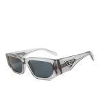 プラダ サングラス PR 09ZS 18S09T 54 メンズ レクタングル グレー UV 3 54mm レンズ幅 %100 本物