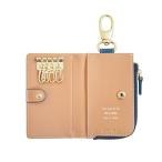 名入れ 名入れだけじゃない好きなメッセージが入るレザーマルチキーケース ネイビー 世界にひとつのキーケースのプレゼントが贈れます