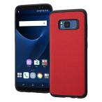 Galaxy S8 ケース ハイブリッド オープンレザー スマート レッド カバー スマホケース