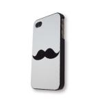 HIGE iPhone 4 iPhone4S 共用ジャケット白×黒ヒゲ HIGE-01A