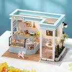 ショッピングDIYキット ミニチュア木製ドールハウスキット,DIY小型家キット,3Dパズルアセンブリ,建設モデル,家,家具付き寝室の装飾,ギフト