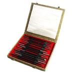 印鑑 落款 製作の必需品 石彫 専用 篆刻刀 てんこく刀 １０本 １５本 セット ２種類 彫刻の細部の彫り 仕上げにも (15本セット)