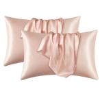 洗い替え用2枚セット 枕カバー シルク風 枕カバー 四季対応（春夏秋冬）洗える 髪サラサラ ひんやり 保湿 美容 封筒型 可愛い 大人向け