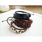 ブレスレット アンティーク風 男女通用 レザー 長さ調整可能