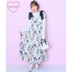 大きいサイズ レディース ワンピース  バタフライ×花柄デザインキャミソールワンピース marun 爆買
