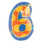 ナンバー6　バルーン☆数字Ｍサイズ☆(エアー無し☆折りたたんでお届け！！）【メール便可】