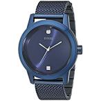 GUESS Men's U0297G2 Iconic Blue Diamond-Accented Stainless Steel Watch with