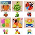 送料無料 木製パズル モンテッソーリ教育おもちゃ 木製ジグソーパズル 6歳以上の教育玩具、色の形認知スキル学習玩具、6種類のかわいい動物パズル