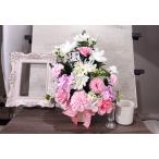 ソープフラワー 大サイズ 仏花 桃色 お供え 花束 仏壇花 お盆 お悔やみ 造花 香り付き 観賞用 水やり 不要 軽量 持ち運び 楽々 豪華