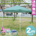 ワンタッチ タープテント 組み立て簡単 広げるだけのワンタッチテント 2x2m (グリーン) アウトドア キャンプ イベント