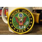 US ARMY アメリカ陸軍 丸型 ロゴ 刺繍 ワッペン ◆ アーミー サバゲー HLPE1200