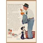 ケロッグ レトロミニポスター B5サイズ 複製広告 ◆ Kellogg's ノーマン・ロックウェル イラスト 男性 USAD5-194
