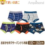 下着 男の子 前開き ボクサーパンツ 5枚組 100cm 110cm 120cm 130cm 140cm 150cm 160cm 色柄おまかせ set1113 Ampersand アンパサンド