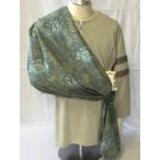 アームスリング　腕つり　三角巾　綿生地　モスグリーン色地　大柄の花模様・白　AS-C45　脳卒中後の片麻痺の腕をサポート（介護用品）