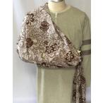 アームスリング   腕つり   三角巾　綿生地　ハワイアン　ベージュ地　茶色のハイビスカス花柄　　AS-C54　脳卒中後の片麻痺の腕をサポート（介護用品）