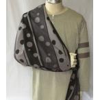 アームスリング   三角巾　綿・麻混生地　灰紫・レトロパープル地　パープルのドット柄  AS-C60    脳卒中後の片麻痺の腕をサポート（介護用品）