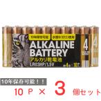 アルカリ乾電池レギュラー　単4　10P 日用品 ノンフード×3個