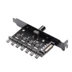 PCIE слот 3PIN 4PIN кейс вентилятор источник питания 7 порт вращение число управление контроллер SATA источник питания снабжение dial функция регулировки 