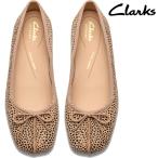 クラークス バレエシューズ レディース フレックルアイス 歩きやすい リボン付き フラットシューズ 疲れない パンプス ペタンコ底 スクエアトゥ 痛くない 本革