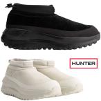 ハンター 厚底 スノーシューズ レディース トラベル フロー スエード トレーナー 撥水 -15℃まで対応 ウインターシューズ 暖か 軽量 防寒 UFF7116LEA 白 冬靴