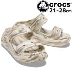 クロックス crocs レディース 厚底 サンダル クラッシュ マーブルサンダル チャンキーソール 208235 2Y3 ボーン/マルチ