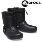クロックス crocs 男の子 女の子 子供靴 キッズ ジュニア ブーツ クラシックラインド ネオ パフブーツ k ウィンターブーツ 防寒 207940-001 ブラック
