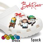 クロックス crocs メンズ レディース ジビッツ jibbitz 10010562 ボブ・ロス 5パック ラバークロッグ用アクセサリー 5個セット 絵画 画家 風景画 油絵 ロゴ 筆