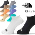 ザ・ノース・フェイス 靴下 メンズ NN82311 TNF ロゴ 2P ショートソックス オーガニックコットン 抗菌 防臭 2足セット キャンプ 厚手 スニーカーソックス 白 灰