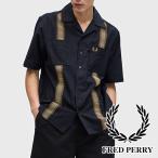 ショッピングフレッドペリー フレッドペリー トップス メンズ M7768 テープ ディテール レヴリー カラー シャツ 前開きシャツ 半袖 ハーフスリーブ 襟付き ローレル 刺繍 ワンポイント 服