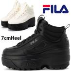 フィラ レディース 厚底 スニーカー ディスラプター 2 ウェッジ MID 厚底靴 7cm 白 ミッドカット ウエッジソール レースアップ WSS25025