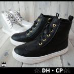 Yahoo! Yahoo!ショッピング(ヤフー ショッピング)キッズ ジュニア 女の子 ショートブーツ スニーカー 8550 ブーツ レースアップ 編み上げ ウィングチップ 黒 シルバー ハイカットスニーカー DH・CP 靴