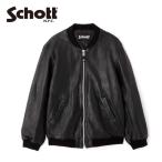 ショッピングschott schott ショット LEATHER JACKET BOWERY レザージャケットバワリー 782-5950013 【 アウター ジャケット MA-1 ビッグシルエット 防寒 アウトドア 】