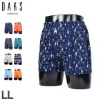 ダックス DAKS トランクス 下着 インナー アンダーウェア メンズ 前閉じ LL メンズ下着 男性 ネイビー オレンジ NTRX-02
