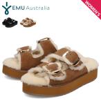 ショッピングemu emu エミュー サンダル ムートンサンダル レディース 厚底 シープスキン CABELLO ブラック チェスナット 黒 W13264