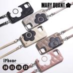 MARY QUANT マリークヮント スマホショルダー スマホケース カバー iPhone16 iPhone15 iPhone14 iPhone13 レディース PU QUILT LEATHER NEW SLING CASE