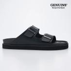 ジェニュインズ メンズ サンダル GENUINS HAWAII ヴィーガンレザー 黒 ストラップ コルク スペイン製 104321JT BLK