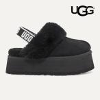 毎日発送 UGG アグ レディース ファンケット ファー サンダル 厚底 スリッポン 黒 スエード シープスキン W FUNKETTE 1113474 BLACK 並行輸入品